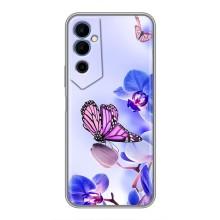 Чехлы с Цветами для Tecno POVA Neo 2 (VPrint) (Бабочка на цветочке)