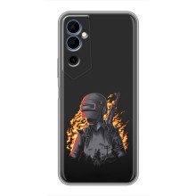 Силиконовый чехол с картинкой "Герой Pubg" на Tecno POVA Neo 2 – В огне