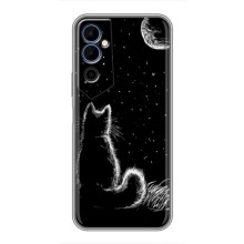 Чехол с принтом для Tecno POVA Neo 2 (AlphaPrint) Модные коты (Котик и луна)