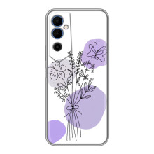Силиконовый чехол с принтом в цветах на Tecno POVA Neo 2 – Фиолетовый букет