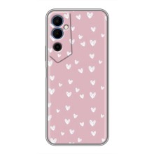 Чехол с розовым рисунком для Tecno POVA Neo 2 (Сердечки на розовом)