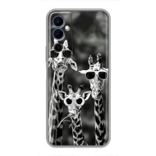 Силиконовый чехол с КАРТИНКАМИ лето для Tecno POVA Neo 2 (AlphaPrint) (Жирафы в очках)