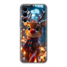 Яркий чехол для Tecno POVA Neo 2 с Зимними Оленятами – Олень в шарфе