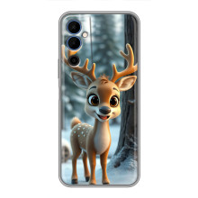 Яркий чехол для Tecno POVA Neo 2 с Зимними Оленятами – Оленёнок в лесу