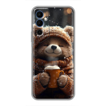 Печатный чехол «Зверята с кофе» для Tecno POVA Neo 2 – Мишка с кофе