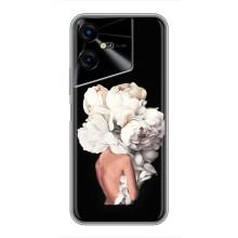 Чехлы (ART) Цветы на Tecno POVA Neo 3 (VPrint) (Білі квіти)