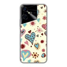 Чехлы для любимой на Техно Пова Нео 3 (VPrint) (Сердечки)