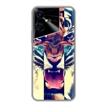 Чехлы с изображением разных животных для Tecno POVA Neo 3 (Яркий Тигр)