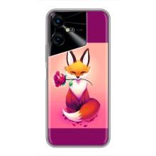 Чехлы с картинкой Лисички для Tecno POVA Neo 3 (VPrint) (Лисичка с розочкой)