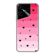 Чехлы с тематикой "Маленькие Сердечки" на Tecno POVA Neo 3 – Чорные сердечки