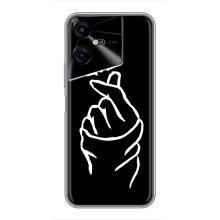 Чехлы (Знак сердечка) на Tecno POVA Neo 3 (Сердце на черном)