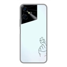 Чехлы (Знак сердечка) на Tecno POVA Neo 3 (Сердце на голубом)