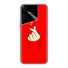Чехлы (Знак сердечка) на Tecno POVA Neo 3 (Сердце на красном)