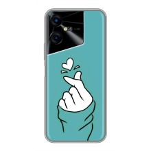 Чехлы (Знак сердечка) на Tecno POVA Neo 3 (Сердечко на бирюзовом)