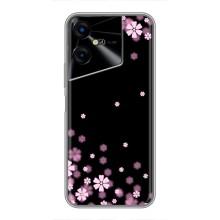 Чохол для ТЕКНО ПОВА Нео 3 - з принтом (Дизайнерські) (AlphaPrint) (Квіти маленькі)