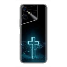 Чехол для Tecno POVA Neo 3 (AlphaPrint) - (Христианские) (Крест и город)