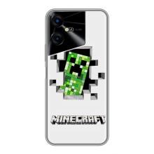Чехол Майнкрафт на Tecno POVA Neo 3 (AlphaPrint) Minecraft (крипер Майнкрафт)