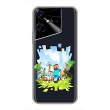 Чехол Майнкрафт на Tecno POVA Neo 3 (AlphaPrint) Minecraft (персонажи Minecraft)
