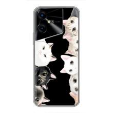 Чехол на Техно Пова Нео 3 с Котами (VPrint) (Взгляд котов)