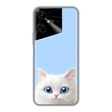Чехол на тематику: Коты для Tecno POVA Neo 3 – Белый кот