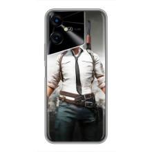 Силиконовый чехол с картинкой "Герой Pubg" на Tecno POVA Neo 3 – Пабг