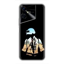 Силиконовый чехол с картинкой "Герой Pubg" на Tecno POVA Neo 3 – Пубг мен