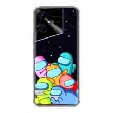 Чехол Амонг Ас для Tecno POVA Neo 3 (AlphaPrint) (Скины в космосе)