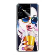 Чехол с картинкой Модные Девчонки Tecno POVA Neo 3 – Девушка с коктейлем