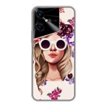 Чехол с картинкой Модные Девчонки Tecno POVA Neo 3 – Девушка в очках