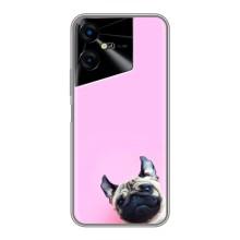 Бампер для Tecno POVA Neo 3 з картинкою "Песики" (Собака на рожевому)