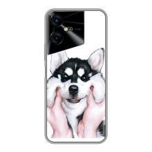 Бампер для Tecno POVA Neo 3 з картинкою "Песики" (Собака Хаскі)