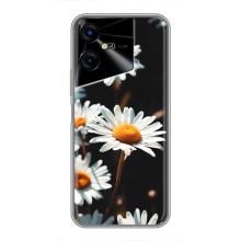 Чехол с ромашками на Tecno POVA Neo 3 – Белые ромашки