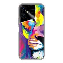 Чехол со Львом для Tecno POVA Neo 3 (VPrint) (Яркий Лев)