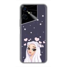 Чехол Стильные девушки на Tecno POVA Neo 3 – Девушка и сердечки