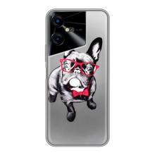 Чехол (ТПУ) Милые собачки для Tecno POVA Neo 3 – Бульдог в очках