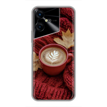 Чехол с уникальным дизайном «Осень с кофе» для Tecno POVA Neo 3 – Кофе на пледе