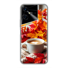 Чехол с уникальным дизайном «Осень с кофе» для Tecno POVA Neo 3