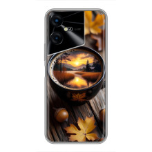Чехол с уникальным дизайном «Осень с кофе» для Tecno POVA Neo 3 – Тёмный кофе