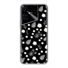 Чохли з тематикою "КВІТИ" на Tecno POVA Neo 3 (цвітіння на чорному)