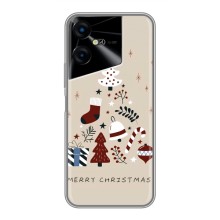 Рождественские Чехлы для Tecno POVA Neo 3 (VPrint) (Merry Christmas)