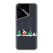 Силіконовий бампер на різдво для Tecno POVA Neo 3 (Місто зимове)