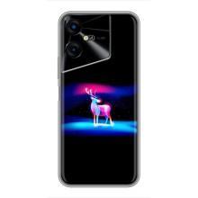 Силиконовый бампер с картинкой животных для Tecno POVA Neo 3 (Яркий олень)