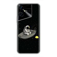 Силиконовый Чехол с принтом "Космонавты" на Tecno POVA Neo 3 – Космонавт на рыбалке
