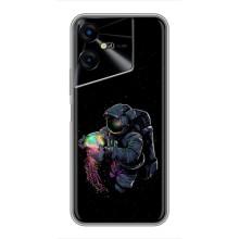 Силиконовый Чехол с принтом "Космонавты" на Tecno POVA Neo 3 – В руках земля