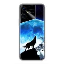 Защитные чехлы для Техно Пова Нео 3 (AlphaPrint) (ХИТ продаж) ВОЛК (Волк на луну)