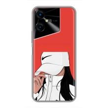Силиконовый Чехол на Tecno POVA Neo 3 с картинкой Стильных Девушек (Девушка Nike)