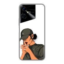 Силиконовый Чехол на Tecno POVA Neo 3 с картинкой Стильных Девушек (В зеленом)