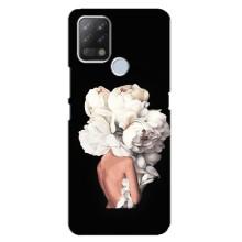 Чехлы (ART) Цветы на Tecno Pova (VPrint) (Белые цветы)