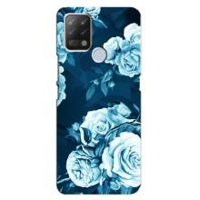 Чехлы (ART) Цветы на Tecno Pova (VPrint) (Голубые Бутоны)