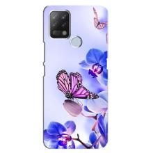 Чехлы с Цветами для Tecno Pova (VPrint) (Бабочка на цветочке)